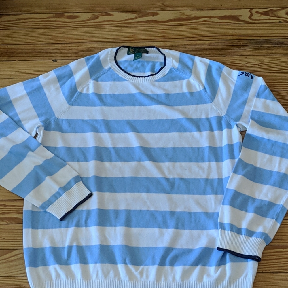 brooks brothers sweater, white & light blue strips